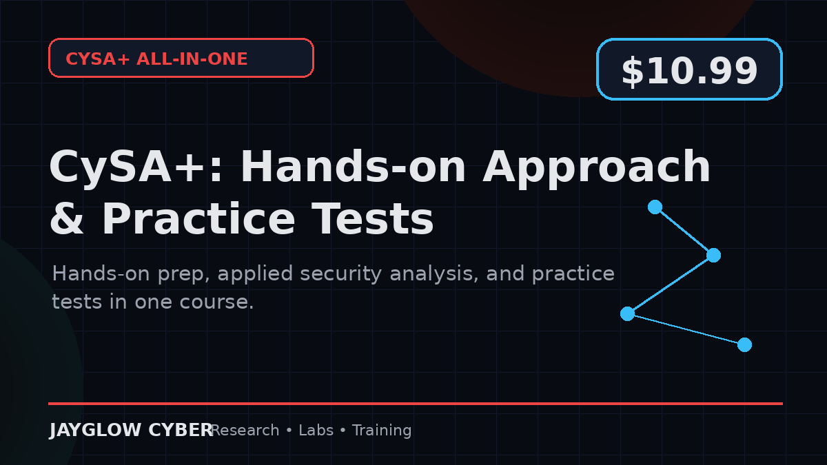 CySA+ Hands-on Approach and Practice Tests $10.99 promo
